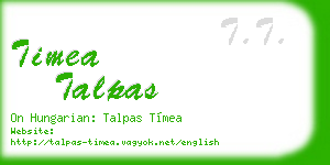 timea talpas business card